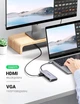 Багатопортовий адаптер концентратор Ugreen USB C 10 в 1 USB C Ethernet з 4K HDMI VGA Grey (YM950) - зображення 5