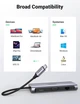 Багатопортовий адаптер концентратор Ugreen USB C 10 в 1 USB C Ethernet з 4K HDMI VGA Grey (YM950) - зображення 7