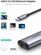 Проводной сетевой адаптер USB C - RJ45 2.5G Ethernet Gigabit LAN Ugreen Thunderbolt 3 ‎Grey (YM962) - изображение 3