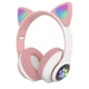 Бездротові Bluetooth навушники з вушками GoVern Cat Ear 23 та LED підсвічуванням дитячі Pink - зображення 3
