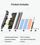Переходник Адаптер PCI-E на SSD M.2 NVMe JEYI Starfish PCIе 4.0/3.0 X1 с алюминиевым радиатором - изображение 8