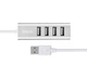 Хаб адаптер USB - на 4 USB - Hoco Line machine HB1 silver 6957531038146 - зображення 3