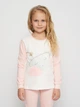 Детская теплая пижама для девочки Flamingo 329-055 122 см Персиковая/Молочная (4829960192633) - изображение 3