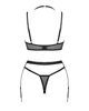 Комплект Obsessive Selinne 3-pcs M/L Чорний (SO8668) - изображение 4