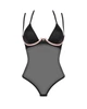 Прозоре боді Obsessive Selinne teddy XL/2XL Black, дрібна сітка, подвійні бретелі - зображення 3