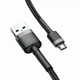 Кабель зарядный Micro USB Baseus USB Cable to microUSB 2А Cafule 3 м BGray/Black (YM0543) - зображення 4