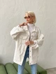 Жіноча подовжена джинсова куртка з якісного деніму MILIRUD DENIM розмір One size білого кольору (00511) - зображення 1