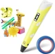 3D ручка с LCD дисплеем для детского творчества 3D Pen + пластик и трафареты Желтый - изображение 1