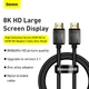 Кабель Baseus WKGQ000001 Definition Series HDMI 8K to HDMI 8K Adapter Cable (Zinc alloy) 1m Black - изображение 10