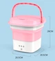Ультразвуковая портативная складная стиральная машина 2в1 с ведром Mini Folding Washing Machine мини стиралка Розовая - изображение 10