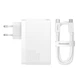 Адаптер мережевий Baseus Type-C to Typc-C cable Gan5 Pro Fast Charger |1USB/2Type-C, PD/QC, 140W/5A| (CCGP100202) - зображення 6