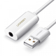 Звуковая карта Ugreen US206 30712 наружная USB AUX jack TRRS Mic&Ear ALC4042 White - изображение 2