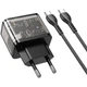 Сетевое зарядное устройство Hoco N34 Dazzling PD20W+QC3.0 + кабель Type-C to Type-C - Transparent Black - изображение 1