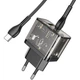 Сетевое зарядное устройство Hoco N34 Dazzling PD20W+QC3.0 + кабель Type-C to Type-C - Transparent Black - изображение 3