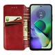 Чехол Deexe Rhombus Wallet для Motorola Moto G54 / G54 Power - Red - изображение 2