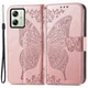 Чехол UniCase Butterfly Pattern для Motorola Moto G54 / G54 Power - Rose Gold - изображение 1