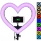 Кольцевая светодиодная лампа в форме сердца LED RGB JM33-13 штатив и селфи блютуз пульт Набор блогера кольцо на 33 см от USB - изображение 3