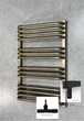 Рушникосушка комбінована Terma Alex 760x500 Brushed Brass, тен ONE + вентиль Unico - зображення 1