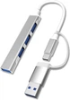USB-хаб Dynamode USB 3.0 Type-C/Type-A на 4 порти: 1 x USB 3.0 3 x USB 2.0 Метал, сріблястий (DM-UH-311AC) - зображення 1