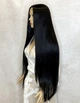 Парик на сетке Lace Wig PoliLy Super Straight тон 1B длинный черный 100 см термостойкое волокно - изображение 2