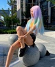 Парик на сетке Lace Wig Headline № PKBL07 длинный разноцветный, 80 см, термостойкое волокно - изображение 4