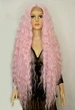 Парик на сетке Lace Wig Богемия волнистый длинный розовый, 100 см, термостойкое волокно - изображение 8