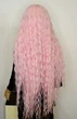 Парик на сетке Lace Wig Богемия волнистый длинный розовый, 100 см, термостойкое волокно - изображение 10