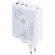 Зарядне мережеве Remax RP-U106 Mecha Warrior GaN 140W 2Type-C/1USB швидка зарядка для смартфонів, навушників, смарт-годинників Android Apple Надшвидкий зарядний пристрій Білий - зображення 1