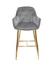 Барный мягкий стул на металлических ножках Onder Metal CHIC Б-Т серый PH-614 BAR 75 - GD 75см - изображение 2