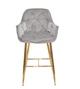 Кресло барное мягкое с подлокотниками на золотых ножках Onder Mebli CHIC серый PH - 613 BAR 75-GD - изображение 2
