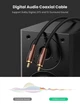 Цифровой коаксиальный кабель UGREEN RCA-RCA Стерео аудиокабель Hi-Fi 2 м Black (YM1728) - изображение 2