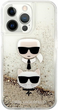 Панель CG Mobile Karl Lagerfeld Liquid Glitter Karl&Choupette Head для Apple iPhone 13/13 Pro Gold (3666339028954) - зображення 2