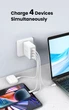Мережевий зарядний пристрій UGREEN CD226 USB+3xUSB-C 100W QC4.0 PD3.0 GaN Tech White (15337) - зображення 6