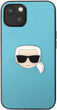 Панель CG Mobile Karl Lagerfeld Leather Ikonik Karl Head Metal для Apple iPhone 13 mini Blue (3666339028619) - зображення 2