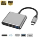 Переходник Type-C на HDMI USB 3.0, адаптер для MacBook Apple Samsung Asus HP Type-С USB-хаб 4K (TypeC-HUB-3in1-SL) Dark Grey - изображение 1