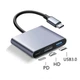 Переходник Type-C на HDMI USB 3.0, адаптер для MacBook Apple Samsung Asus HP Type-С USB-хаб 4K (TypeC-HUB-3in1-SL) Dark Grey - изображение 3