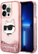 Панель CG Mobile Karl Lagerfeld Glitter Choupette Head для Apple iPhone 14 Pro Pink (3666339086985) - зображення 1