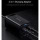 Мережевий зарядний пристрій BASEUS GaN3 Pro Desktop Fast Charger (2 Type-C + 2 USB) 65 W Black - зображення 2