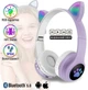 Беспроводные детские наушники Cat Ear STN-28 со светящимися кошачьими ушками Bluetooth Фиолетовые - изображение 5