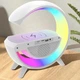 Нічник смарт-лампа акумуляторна RGB BT-3401 білий з бездротовою зарядкою та годинником - зображення 3