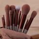 Набор кисточек для нанесения макияжа - 13 штук - в сумочке - beige - изображение 2