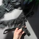 Жіночий комплект Bolshe мереживний з ланцюгами Чорний M/L - изображение 4