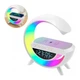 Нічник смарт-лампа акумуляторна RGB BT-3401 білий з бездротовою зарядкою та годинником - зображення 1