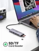 Многопортовый адаптер концентратор UGREEN CM511 USB C 6 в 1 MicroSD, SD, HDMI, USB 3.0, USB-C PD Grey (60384) - изображение 5