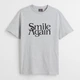 Футболка хлопковая длинная мужская H&M 1036336_смаил M Серая (KZ2000001455081) - изображение 1