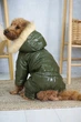 Зимний комбинезон лакированный для собак Dogs Bomba хаки, размер 4 - изображение 5