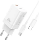 Мобільний зарядний пристрій XO CE10 single USB-C QC&PD3.0 65 Вт 5 A with Type-C-Type-C cable Білий (103727) - зображення 1