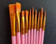 Набор из 10 шт кистей для боди-арта Artist Brushes розовые - изображение 3