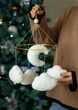 Детский мобиль на кроватку для младенцев ручной работы WooolyWool «Облака букле» - изображение 3