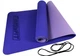 Коврик для йоги и фитнеса EasyFit TPE+TC 6 мм двухслойный сиреневый-светлосиреневый - изображение 1